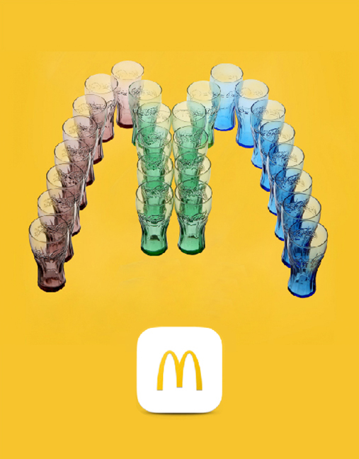 MC DONALDS. COPOS DE CORES