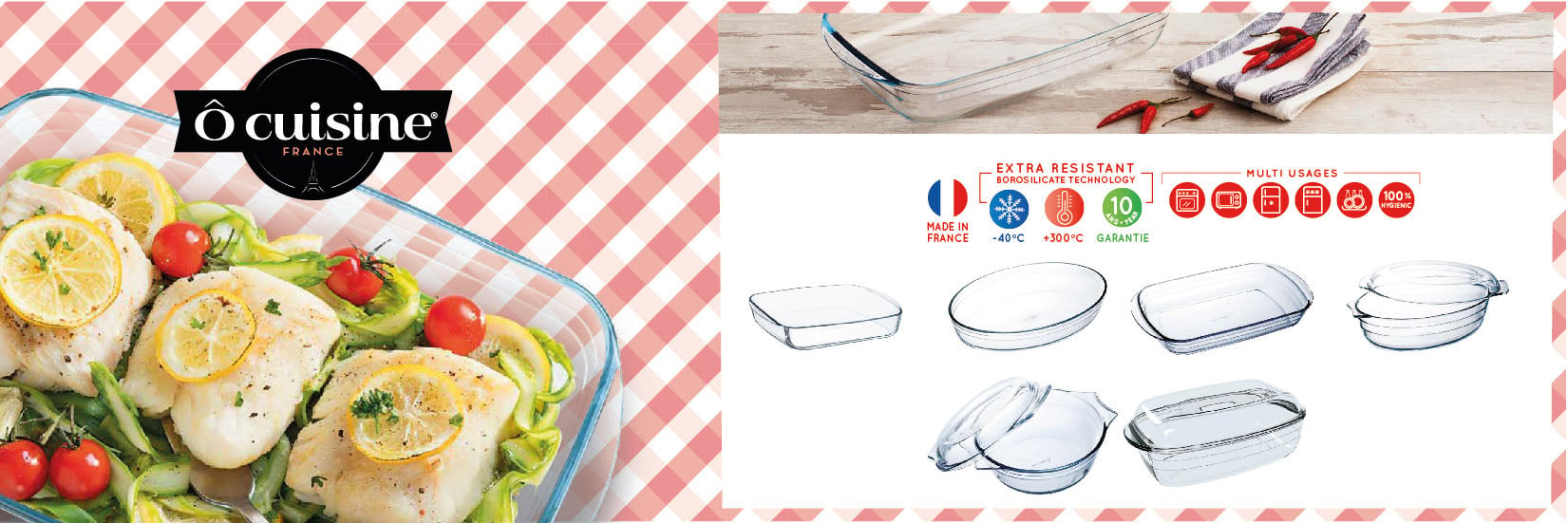 Pyrex Classic – Recipiente rectangular de vidrio con tapa, 2.6L